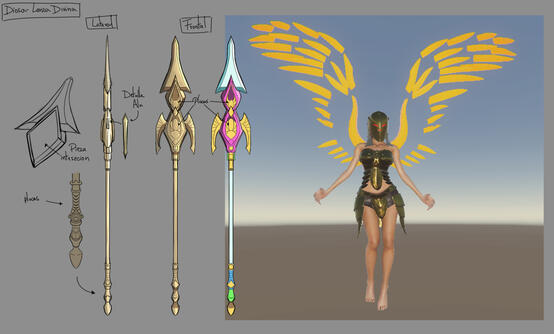 Goddess and Spear Concept Art - Air Raid Defense, RIVAL ARTS STUDIO
